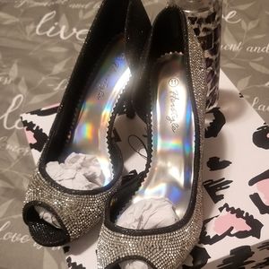 Party Shoes 3inch Heels Size 11 Peep Toe